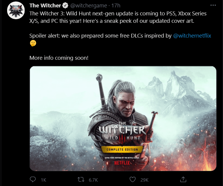 Witcher 3 Game Upgrade