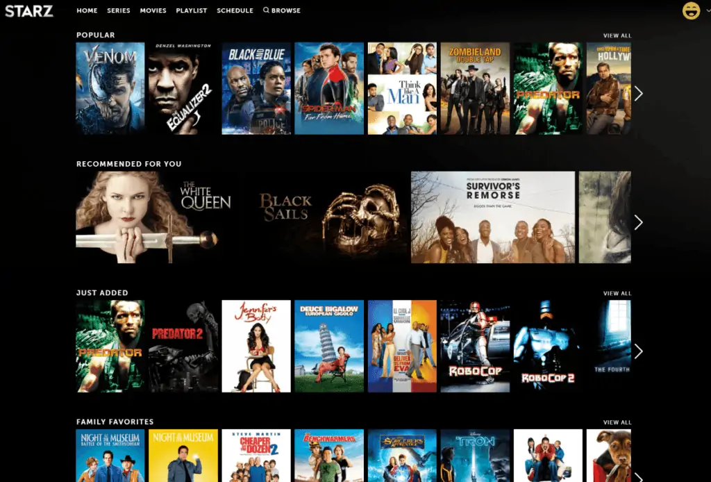 starz movies